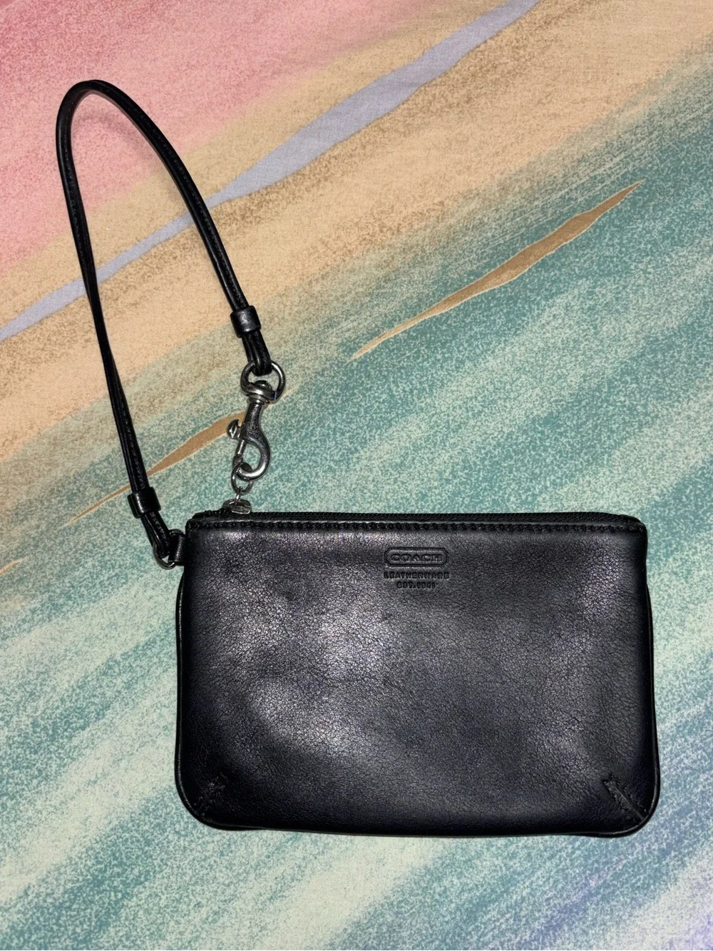 Coach Black Leather Wristlet vintage
